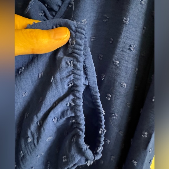 NWT royal blue long sleeve tunic, ruffled collar, V neckline by YSYOKOW size XXL - Picture 8 of 14